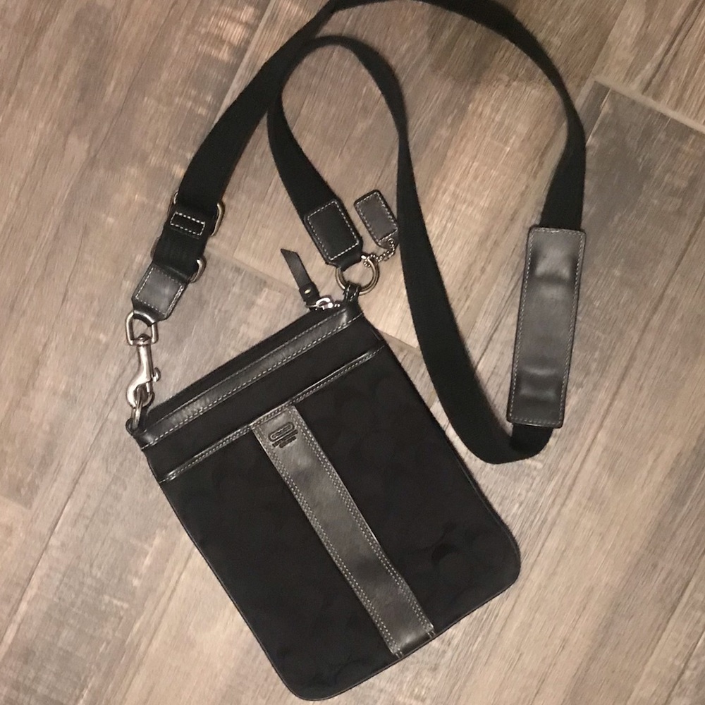 Coach! Black Signature Fabric Crossbody